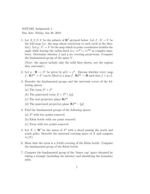 MAT1301 Assignment 1 Due date: Friday, Jan 29, 2010 1. Let X, Y ...