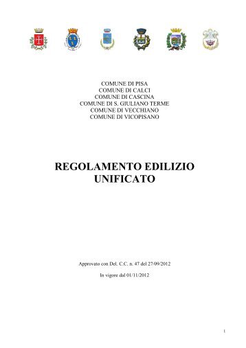 Regolamento Edilizio Unificato - Comune di Vicopisano