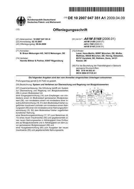 System und Verfahren zur Überwachung und Regelung von ...