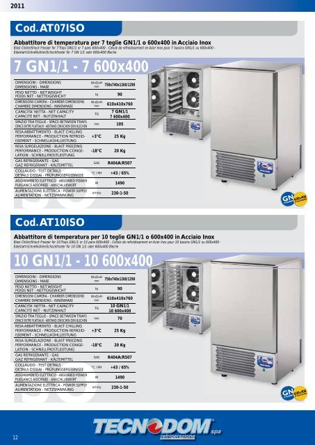 Scarica il catalogo degli Abbattitori di ... - TECNODOM SpA