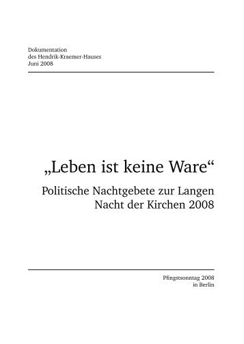 „Leben ist keine Ware“ - Hendrik-Kraemer-Haus