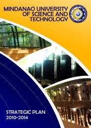Strategic Plan (Short Version) - Mindanao University of Science and ...