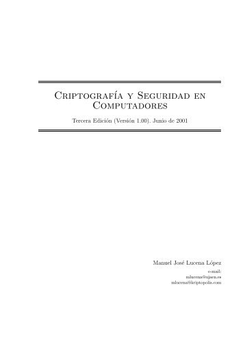 Criptografía y seguridad en computadores - Instituto de Ingeniería ...