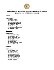 List of Elected Municipal Officials in Misamis Occidental - DILG 10