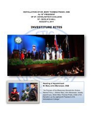 INVESTITURE RITES - St. Scholastica's College