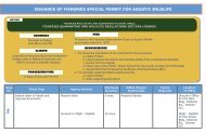 Issuance of Fisheries Special Permit for Live Aquatic Wildlife