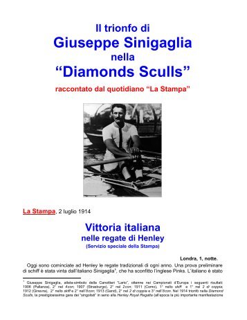 l'edizione 1914 della "Diamonds Sculls" - Federazione Italiana ...