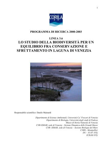 lo studio della biodiversità per un equilibrio fra ... - CIGNo - Corila