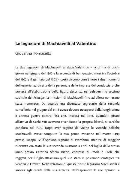 Le legazioni di Machiavelli al Valentino - Associazione degli ...
