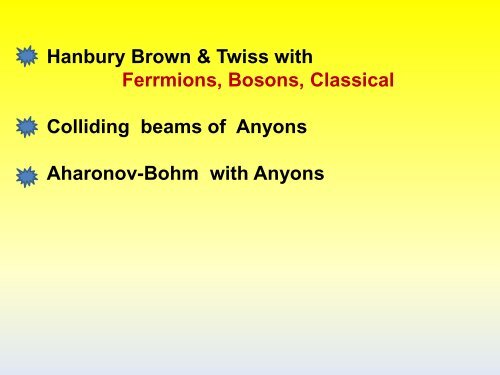 HANBURY BROWN & TWISS* INTERFEROMETRY WITH ANYONS