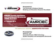 AMRDEC System Simulation and Development Directorate (SSDD ...