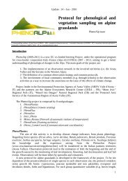 Protocol for phenological and vegetation sampling on alpine ...