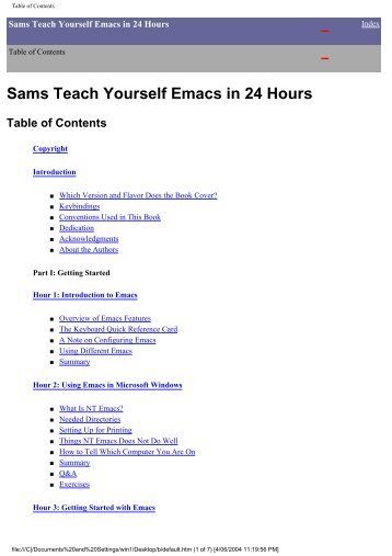 Sams Teach Yourself Emacs in 24 Hours