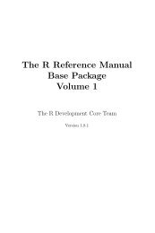 The R Reference Manual Base Package Volume 1