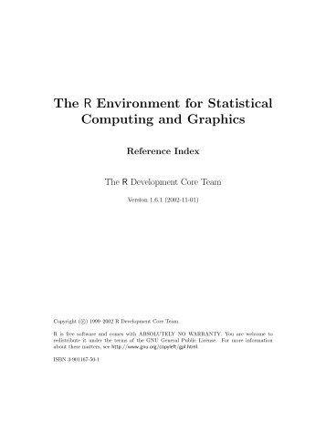 The R Environment for Statistical Computing and Graphics