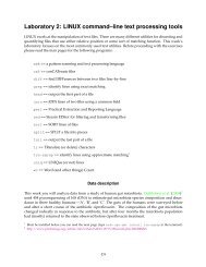 Laboratory 2: LINUX command–line text processing tools