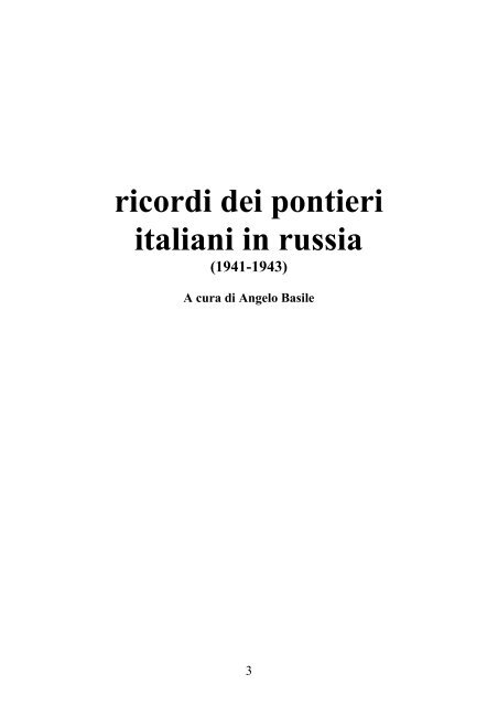 ricordi dei pontieri italiani in russia