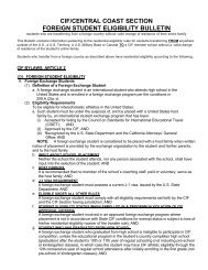 cif/central coast section foreign student eligibility bulletin