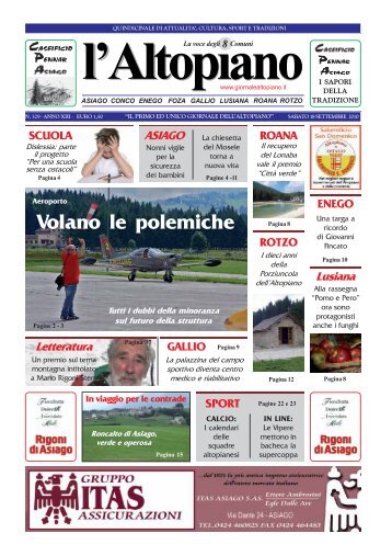 Volano le polemiche - Giornale dell'Altopiano