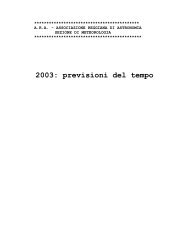 2003: previsioni del tempo - Associazione Reggiana di Astronomia