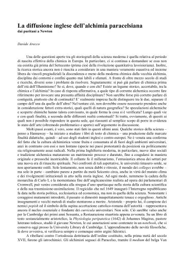 Davide Arecco, La diffusione inglese ... - Arbor scientiarum