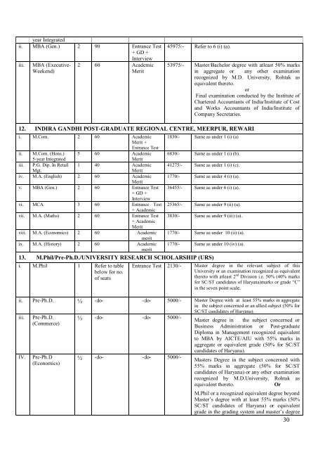 Information Brochure for Foreign Students 2012-13 - Maharshi ...