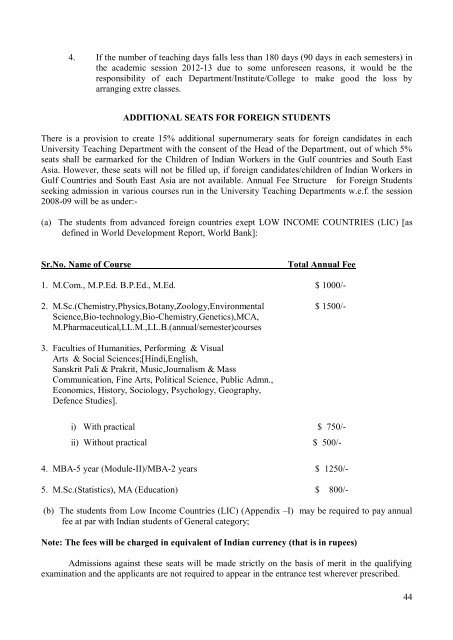 Information Brochure for Foreign Students 2012-13 - Maharshi ...