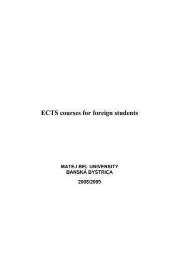 ECTS courses for foreign students