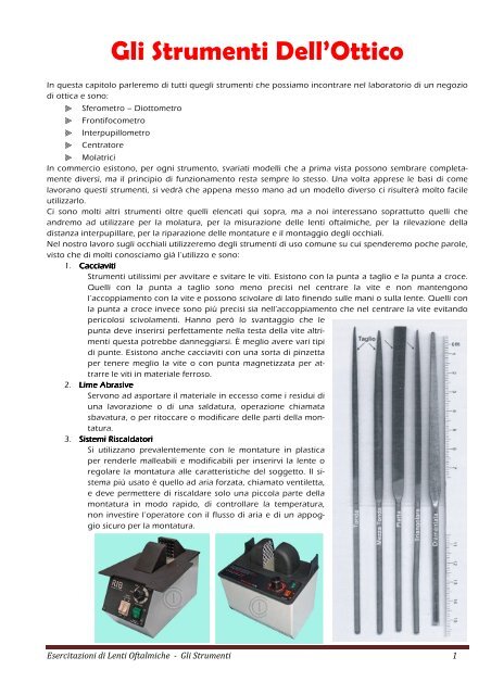 Gli Strumenti Dell'Ottico