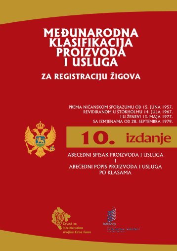 Ničanska Klasifikacija - Zavod za intelektualnu svojinu Crne Gore