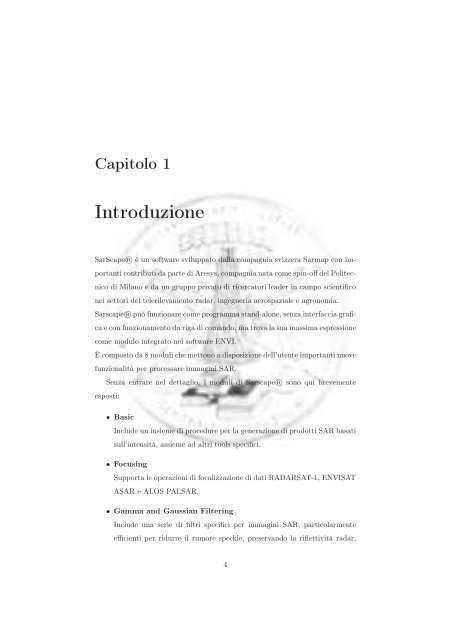 SARscape: Guida R1.3 - Università degli studi di Pavia