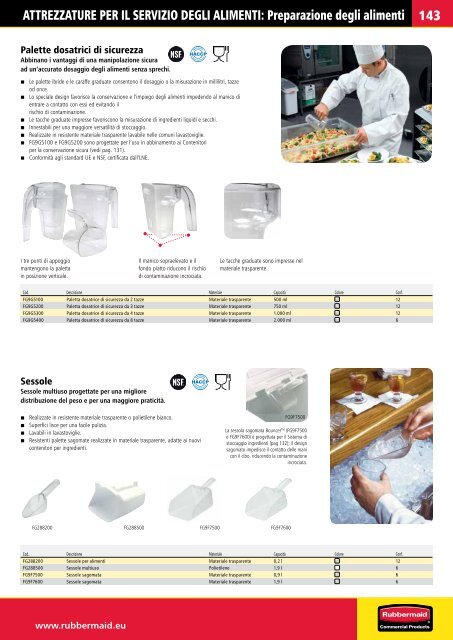 Attrezzature per il servizio degli alimenti - Rubbermaid