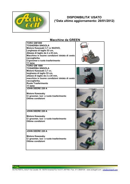 file in formato .PDF - Actis per il Golf