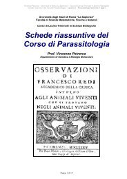 Schede riassuntive del Corso di Parassitologia - Corsi di Laurea in ...