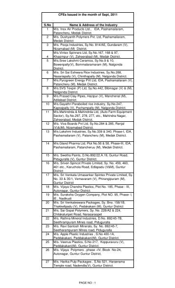 CFEs Issued - September 2011