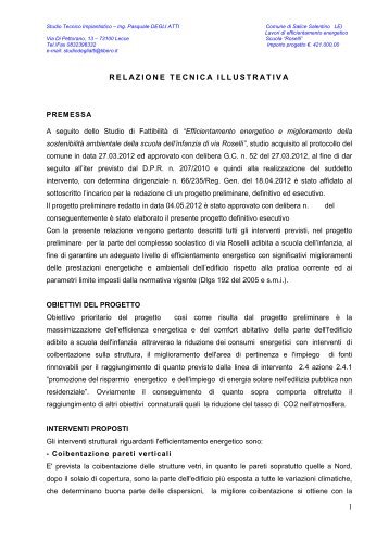 RELAZIONE ILLUSTRATIVA (.pdf 165 Kb) - Comune di Salice ...