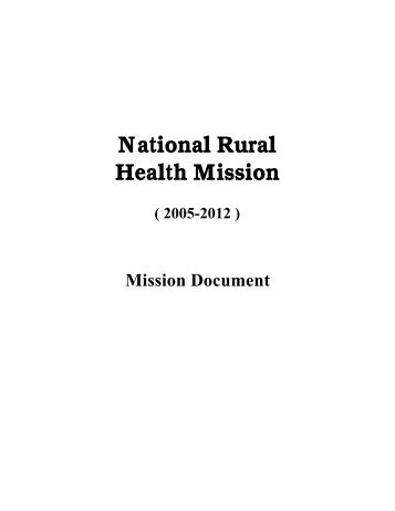 National Rural Health Mission - National Institute of Rural ...