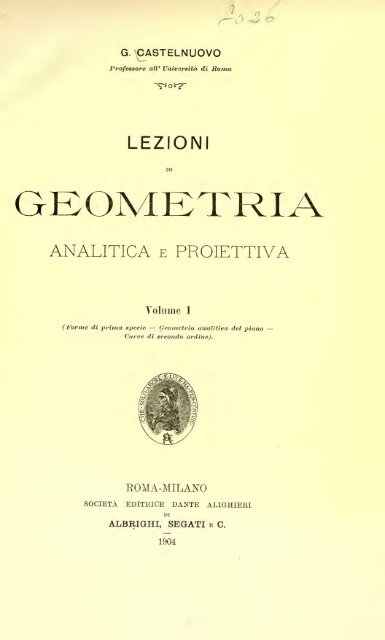 Lezioni di geometria analitica e proiettiva - Autistici