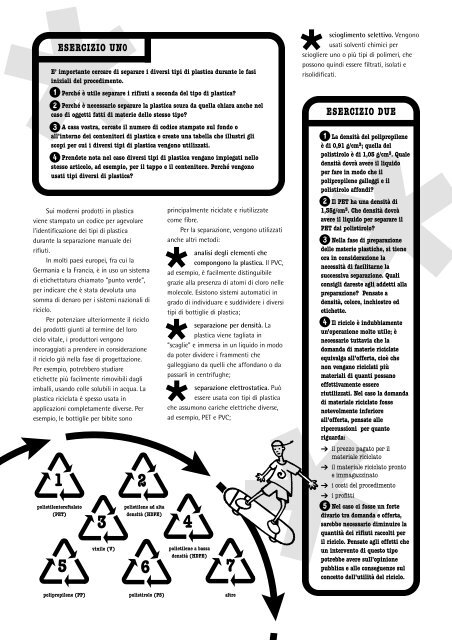 Plastics in the classroom - Italy - Intruduzione alle ... - PlasticsEurope