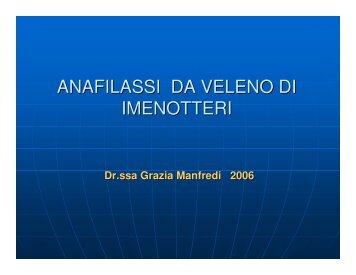 ANAFILASSI DA VELENO DI IMENOTTERI - Aicod