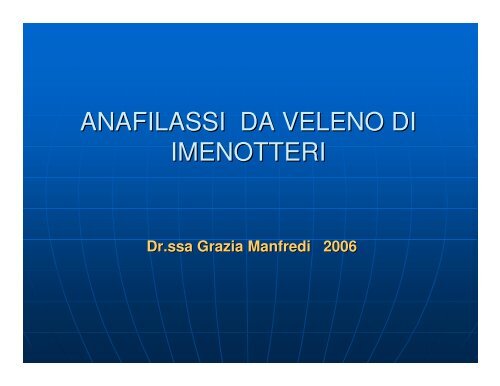ANAFILASSI DA VELENO DI IMENOTTERI - Aicod
