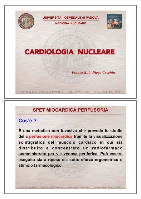 Cardiologia nucleare - Università degli Studi di Padova