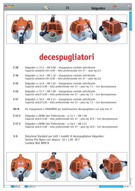 caratteristiche tecniche - valgarden.com