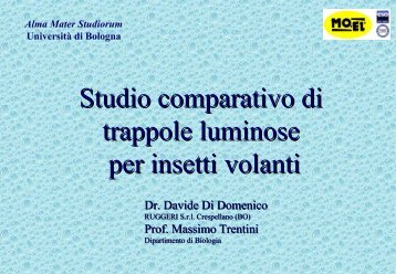 studio comparativo di trappole luminose per insetti ... - MO-EL S.r.l.