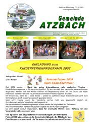 Gemeindezeitung 4/2008 Kinderferienprogramm (2,76 MB) - Atzbach