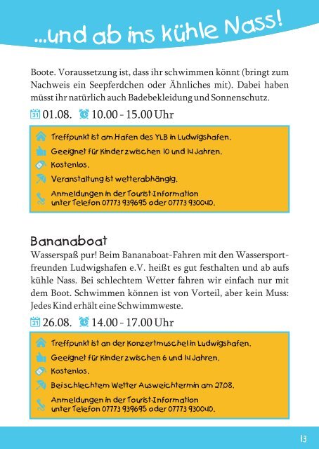 Kinderferienprogramm - Die-ersten-am-see.de