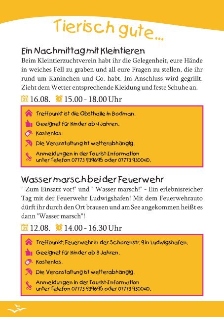 Kinderferienprogramm - Die-ersten-am-see.de