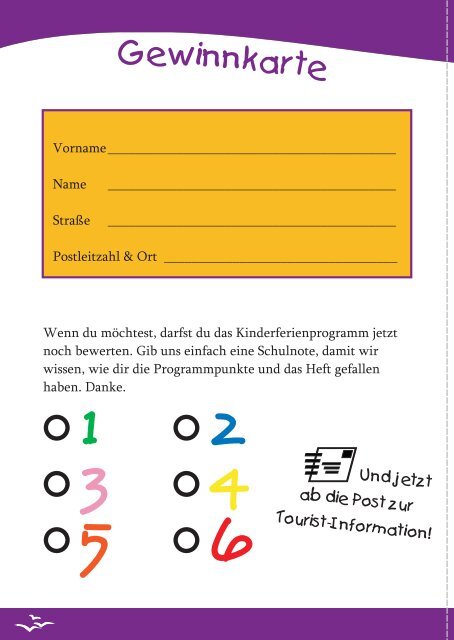 Kinderferienprogramm - Die-ersten-am-see.de