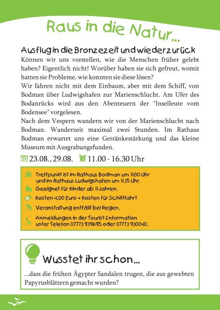 Kinderferienprogramm - Die-ersten-am-see.de