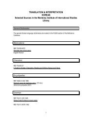 translation & interpretation - Monterey Institute of International Studies